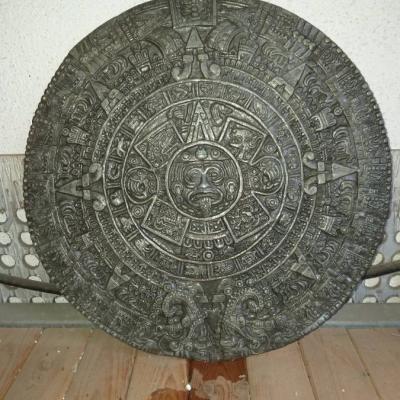 Aztekenkalender aus Zink 50 cm Durchmesser zur Wandmontage - thumb