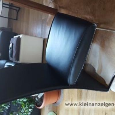 4 Stühle in schwarzem Kunstleder - thumb