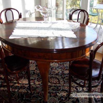Antiker Tisch Schellacktisch u 4 Stühle 1300€ - thumb