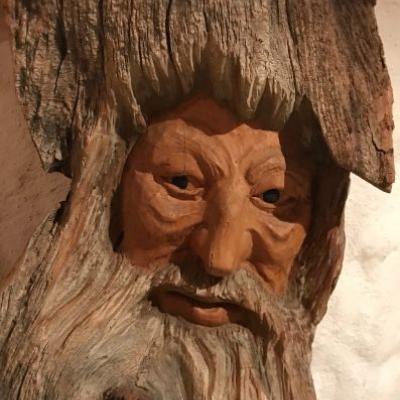 Holzfigur Schnitzfigur Handarbeit Gesicht 500€ - thumb