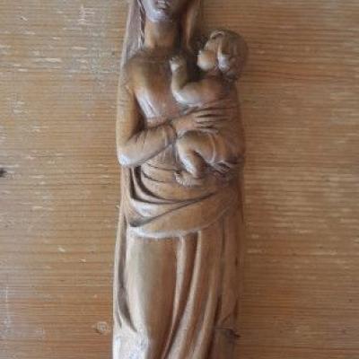 Holzschnitzerei Madonna mit Kind - thumb