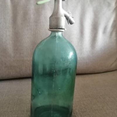Vintage-Siphonflasche in grün zu verkaufen - thumb