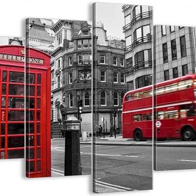 Leinwandbild–London Bus Telefonzelle - thumb