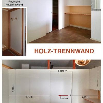 Holz-Trennwand & Wandschrank - thumb