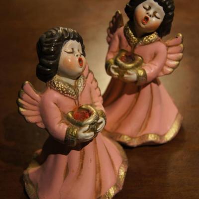 2 Engel aus Keramik - thumb