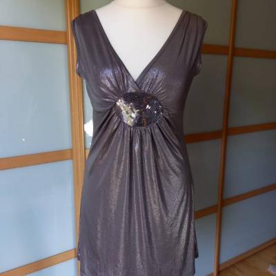 Partykleid mit Pailletten  Gr. 36-38 DE Gr. 40-42 ITA WIE NEU - thumb