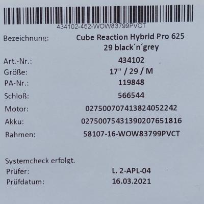 E-Bike - N Cube Reaction PRO 625 - thumb