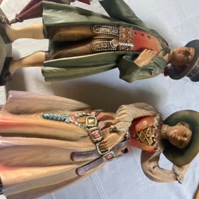 Original ANRI Holzfiguren Grödner Tracht 25 cm gross - thumb