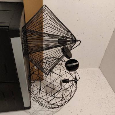 Moderne Drahtlampe Schwarz Diamantform - thumb