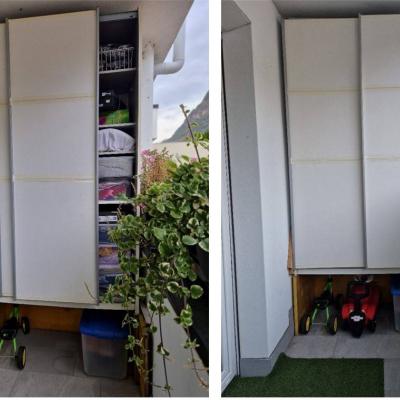 Schrank mit Schiebetüren für Balkon - thumb