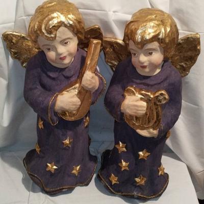 2 große (60cm) handbemalte Engel für zusammen 10 Euro - thumb