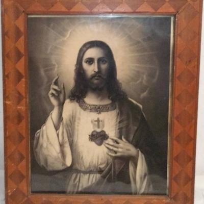 Altes Jesus-Bild 45cm x 55cm - thumb