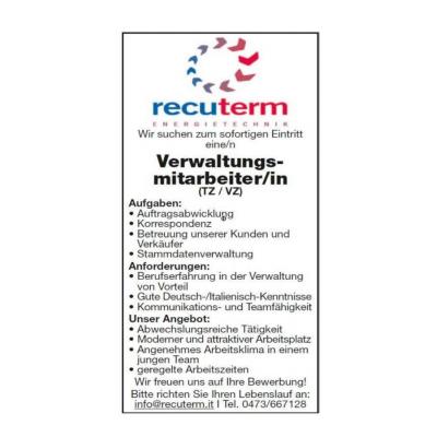 Verwaltungsmitarbeiter/ in in Voll- oder Teilzeit gesucht - thumb