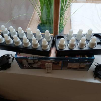 Mini Led Teelichter - aufladbar mit Basis - thumb