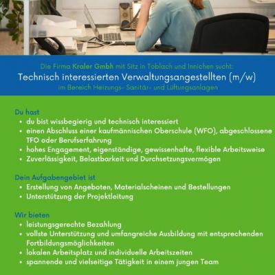 Technisch interessierten Verwaltungsangestellten (m/w) - thumb