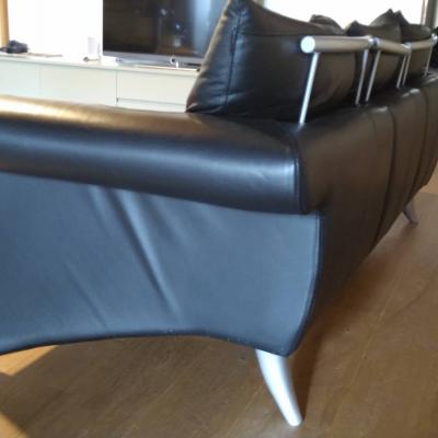 Ledersofa schwarz - thumb