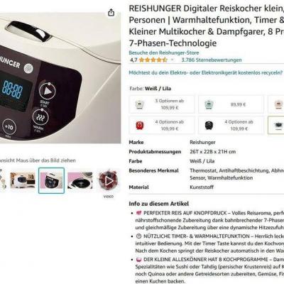 Digitaler Mini Reiskocher und Dampfgarer (NP 109,99€) - Neu - thumb