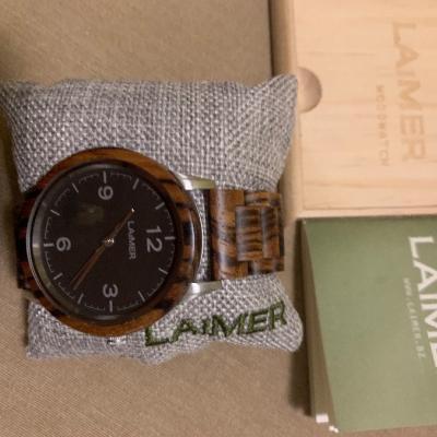Laimer Holzuhr Woodwatch NEU original verpackt - thumb