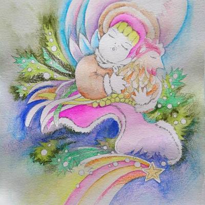 Kunst Bild Geschenk Engel Weihnachten Angelo Regalo - thumb