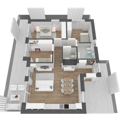 B6: moderne 4-Zimmer-Wohnung in der White Residence mitten in Brixen - thumb