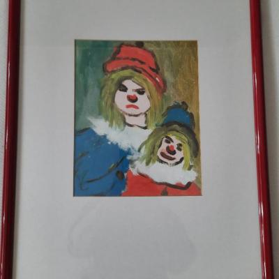 Ölbild mit 2 Clowns - thumb