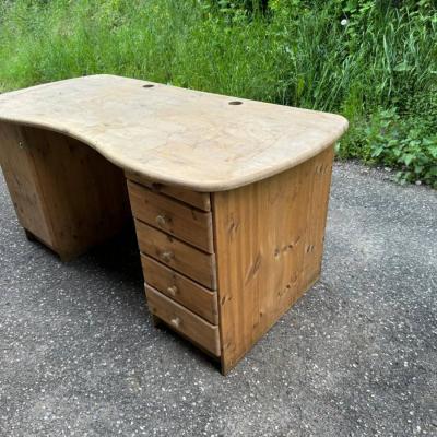 Schreibtisch aus Zirm-Massivholz - thumb
