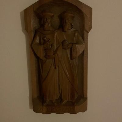 Handgeschnitztes Relief von  Kosmas und Damian - thumb