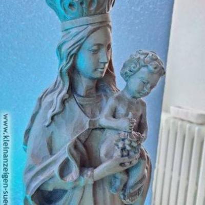 Madonna aus Holz handgeschnitzt. - thumb