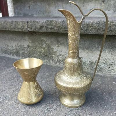 2 kleine alte Messingvasen von früher - thumb