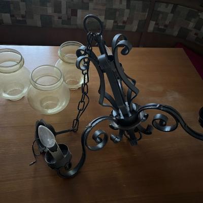 Antike Schmiedeiserne Lampe - thumb