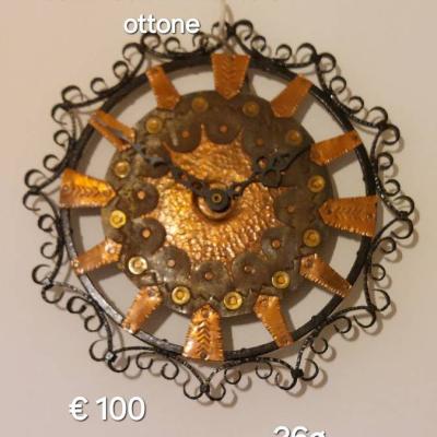 Orologio ferro battuto rame ottone - thumb