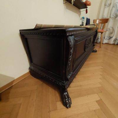 Cassapanca in noce con contenitore - thumb