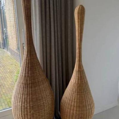 2 Rattan Stehlampen - thumb