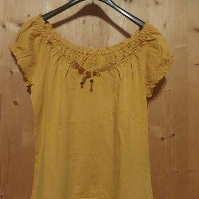 Secondhand: Gelbes Baumwoll-T-Shirt mit Rüschen - thumb
