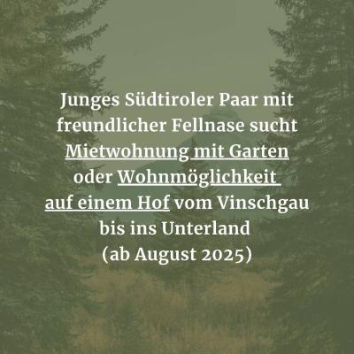 Junges Paar sucht naturnahes Wohnen zur Miete | Vinschgau - thumb