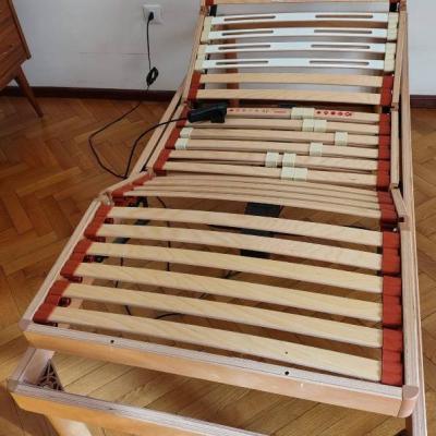 Rete singola elettrica con doghe in faggio e telecomando - thumb