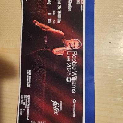 1 emäßigte Robbie Williams Konzertkarte Wien Sitzplatz 12.07.2025 - thumb