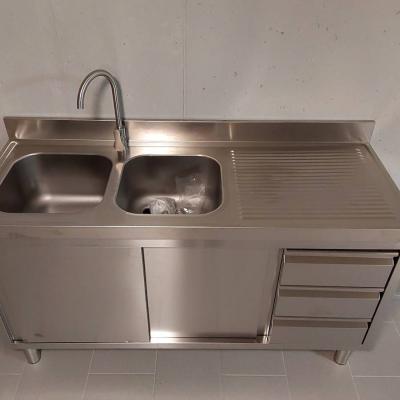 Edelstahl Spülschrank mit 2 Becken für Aussenküche 890€ oder Angebot - thumb