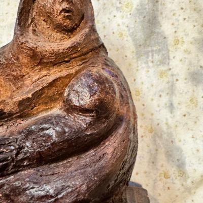 Terracottafigur. Signiert ,,flucht nach Agybten,, - thumb
