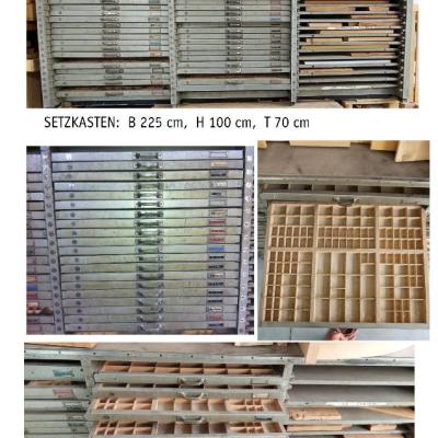 Antiker Setzkastenschrank mit 35 Setzkästen - thumb