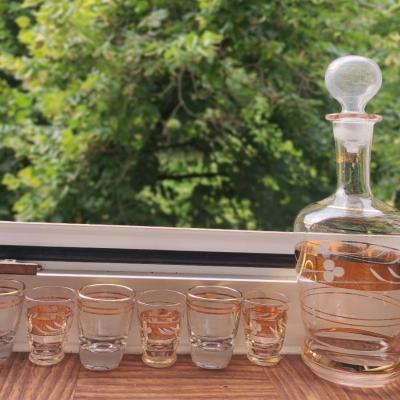 SET Schnapps/Likörflasche und Gläser - thumb