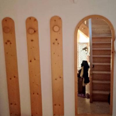 Vollholzgarderobe mit Spiegel - thumb