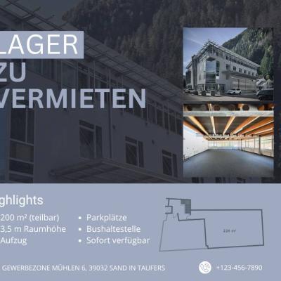 🏢 Beheizte Lager-, Studio- oder Praxisfläche in Mühlen in Taufers - thumb