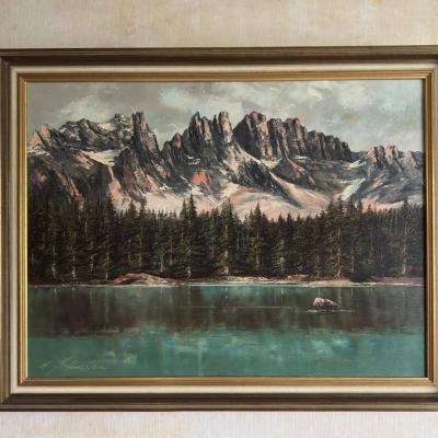 Ölbild "Karersee" 100*60 cm - thumb