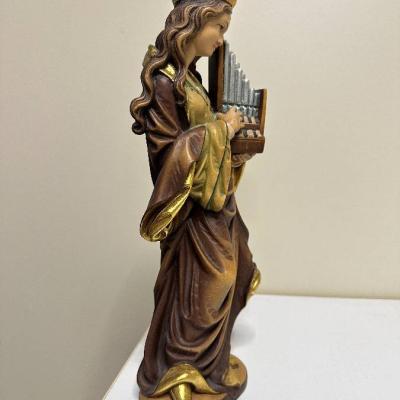 Schnitzfigur Hl. Cäcilia 36 cm - thumb