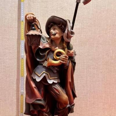 Schnitzfigur Nachtwächter, bemalt 60 cm - thumb