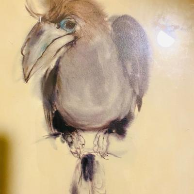 Aquarellbild mit Holzrahmen - thumb