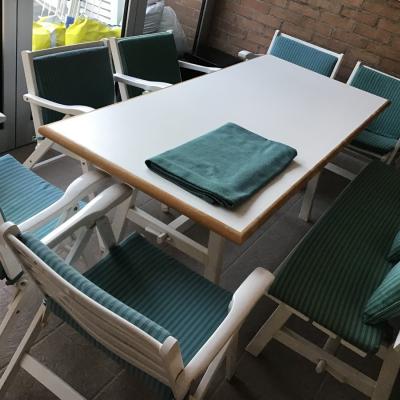 Sitzkombination Wintergarten aus Holz, weiß lackiert - thumb