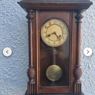 Antike Wand-Pendel-Uhr - thumb