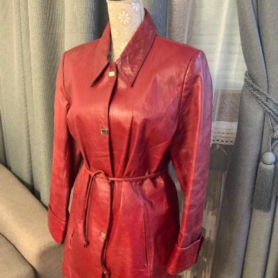 Rote Lederjacke / Ledermantel - thumb